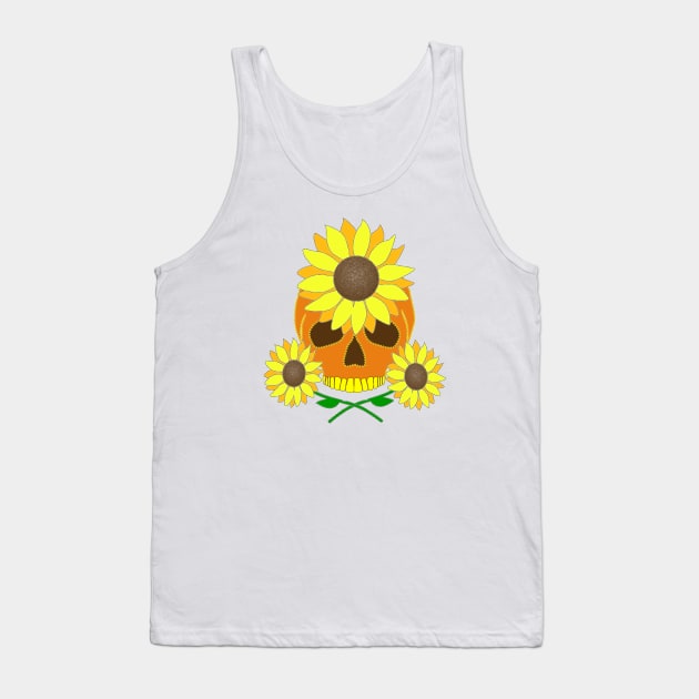 Sunflower Skull Tank Top by Nuletto